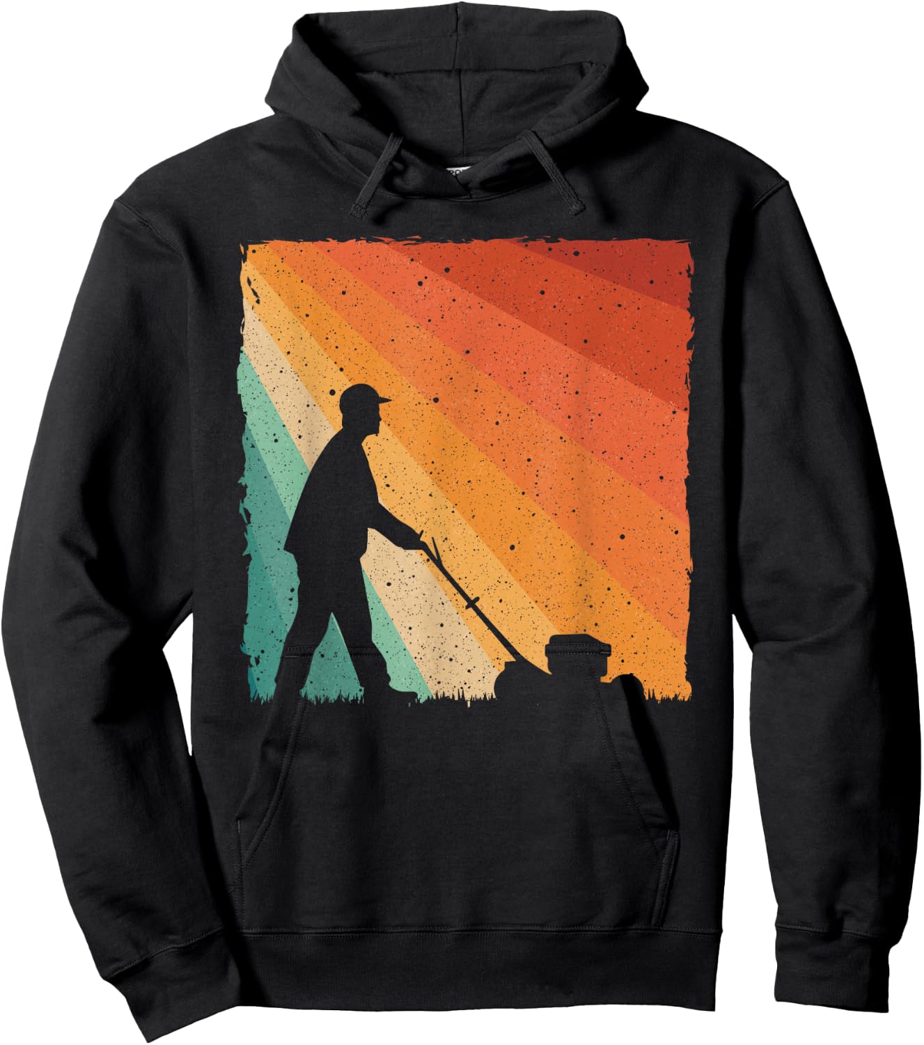Cool Vintage Landscaper Art Dad Lawn Mower Lawn Care Hoodie - Hoodie | Black