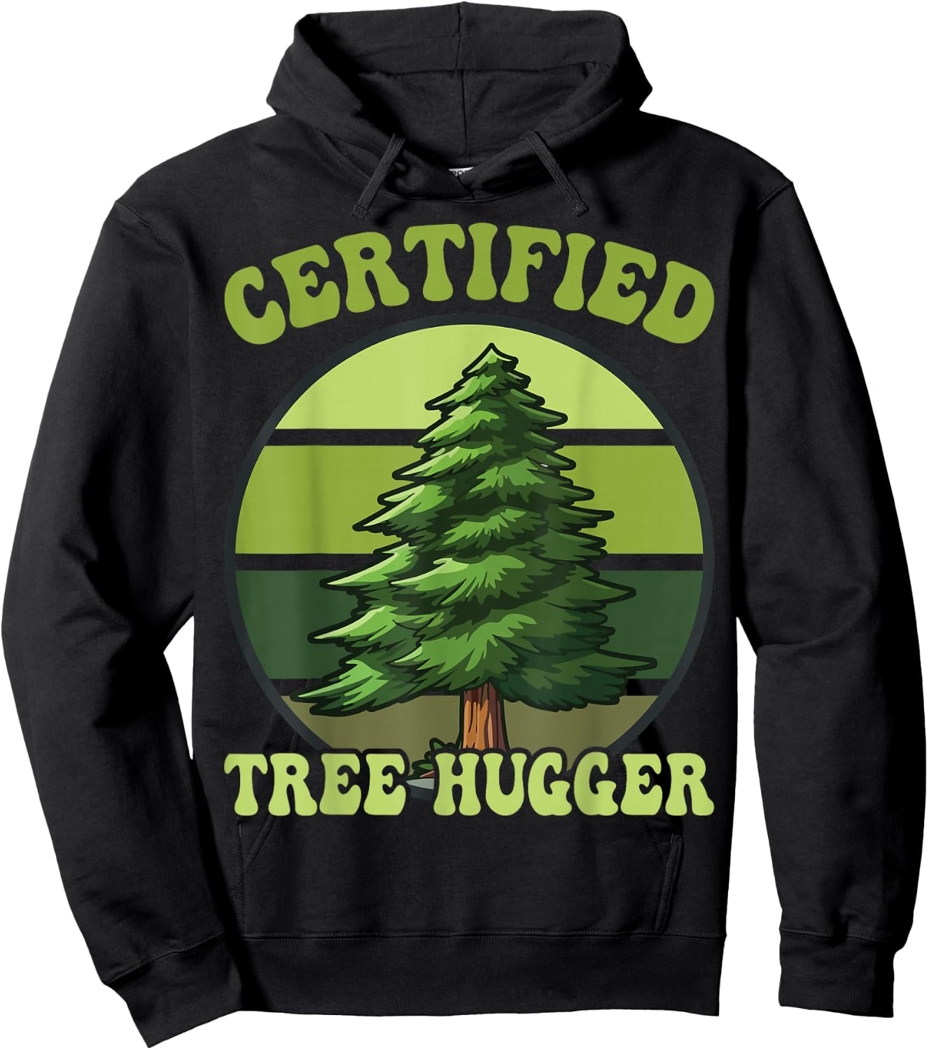 Tree Hugger Environmental Nature Lover Gifts Certified Tree Hugger Tree Hugging Hoodie - Hoodie | Black