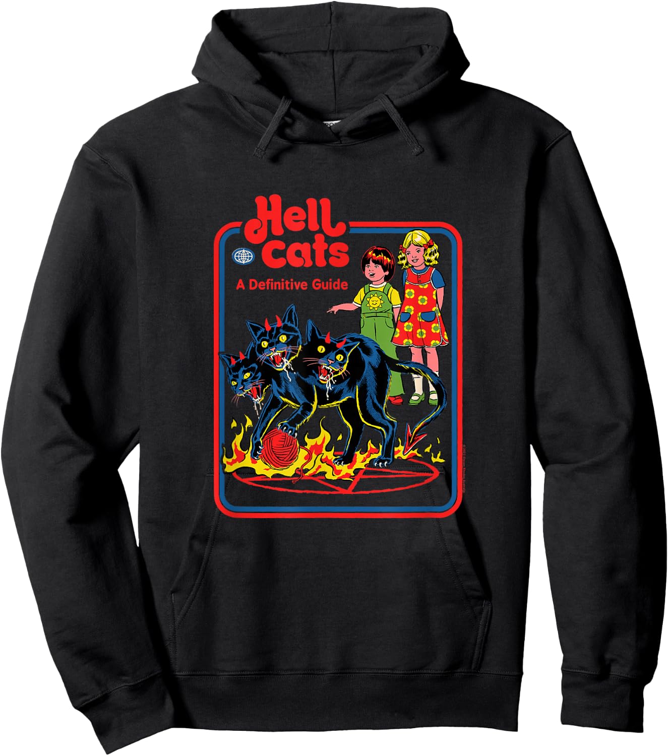 Steven Rhodes Hell Cats: A Definitive Guide Retro Dark Humor Hoodie - Hoodie | Black