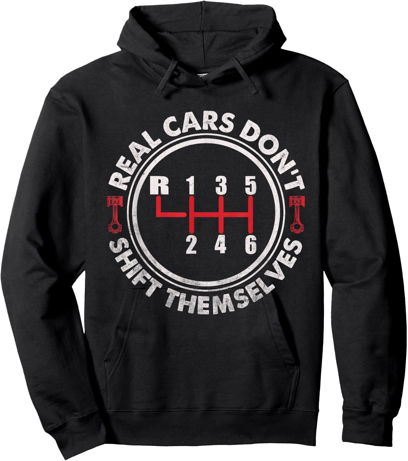 Real Cars Don't Shift Themselves Six Speed Drifting Hoodie - Hoodie | Black