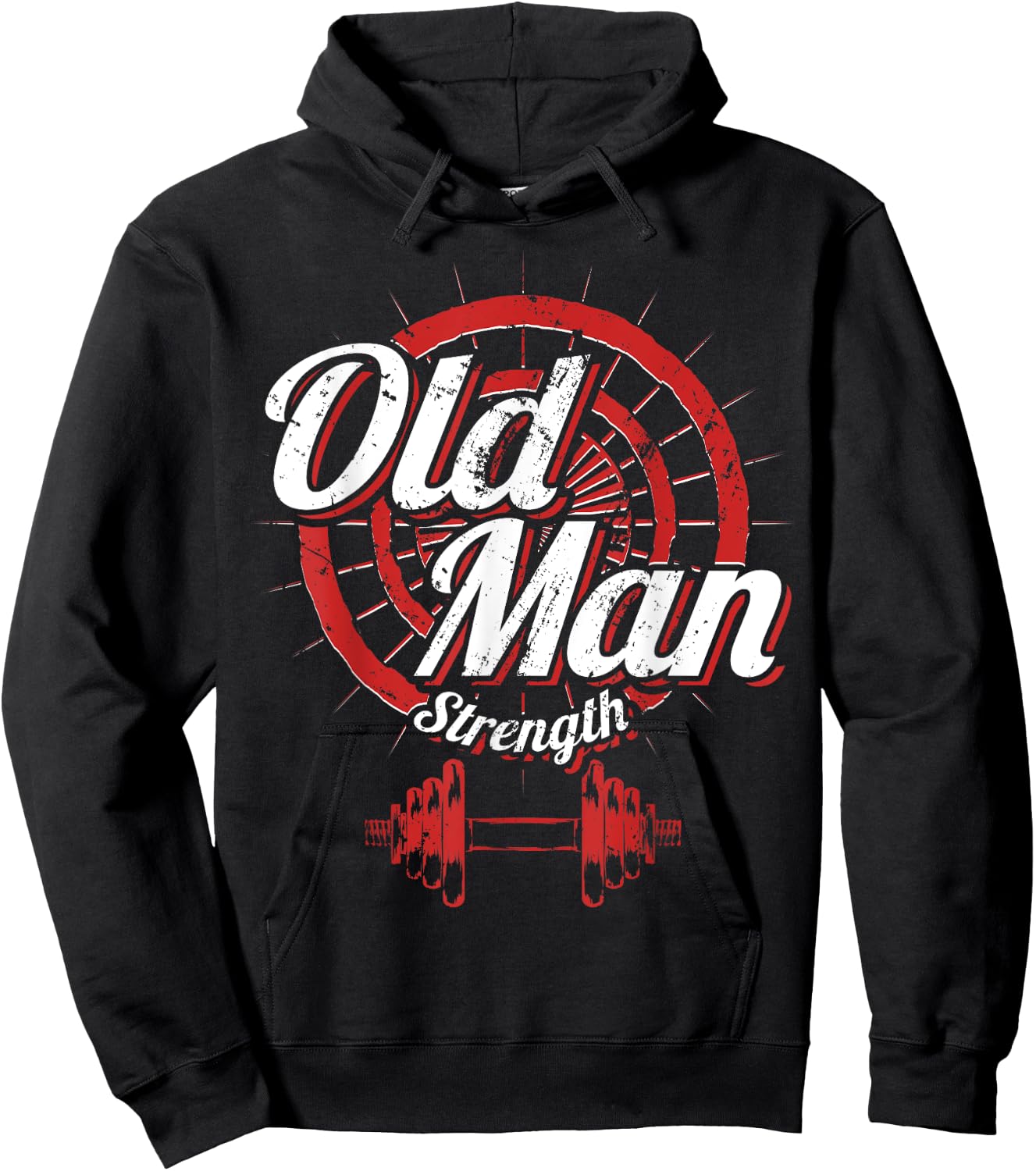 Old Man Strength Fitness Workout Gym Lover Body Building Hoodie - Hoodie | Black