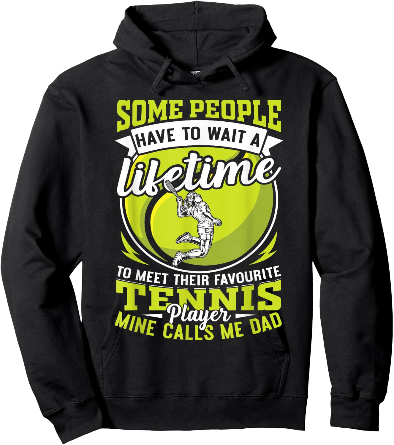 Tennis dad my favorite player calls me dad daughter girls Hoodie - Hoodie | Black