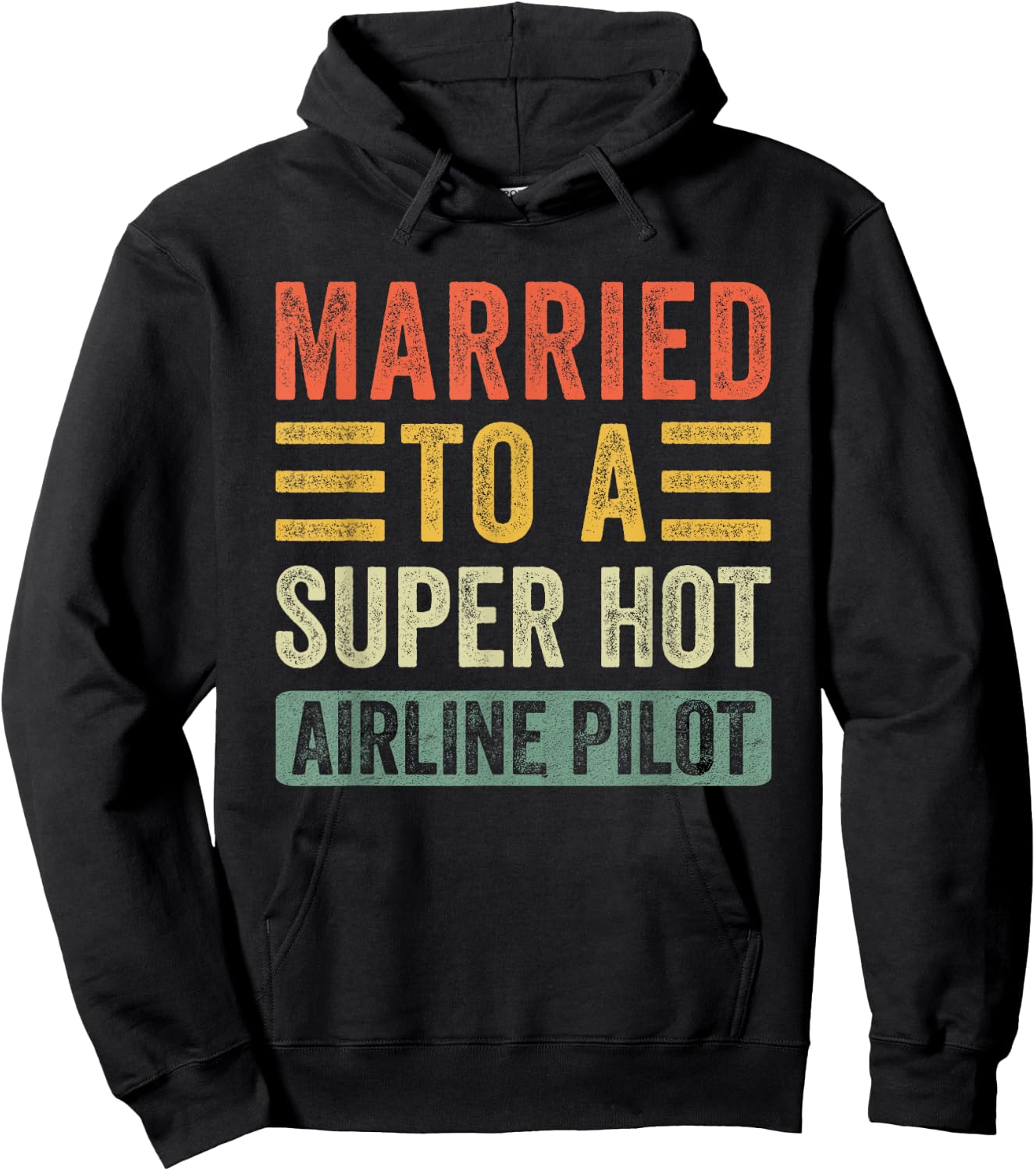 Family Roots Supply Co. Married to a Super Hot Airline Pilot Funny Husband Wife - Black, X-Small, -Adults, Short Sleeve, Cotton 60% Polyester 40% Hoodie - Hoodie | Black