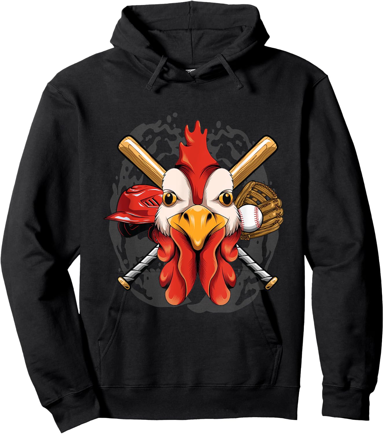 Baseball Player Chicken Pitcher Catcher Baseball Coach Farm Hoodie - Hoodie | Black