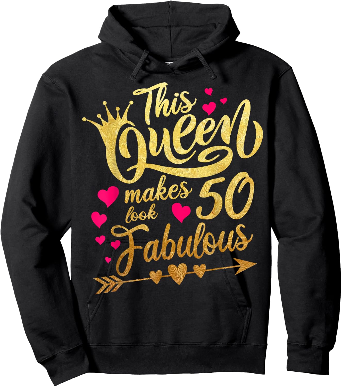 This Queen makes 50 look Fabulous 50th Birthday Hoodie - Hoodie | Black