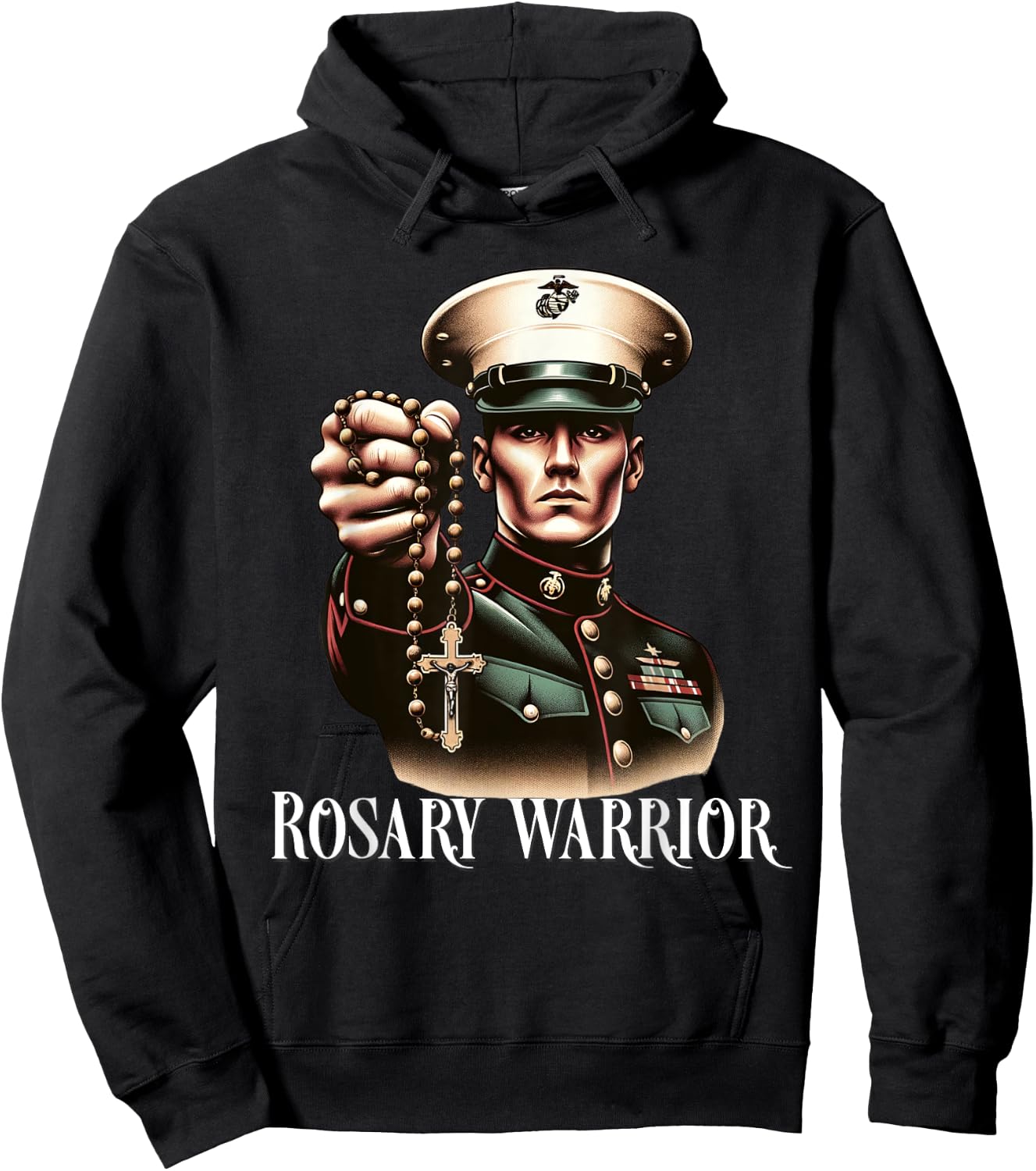 Pray The Rosary Blessed Mother Catholic Hoodie - Hoodie | Black