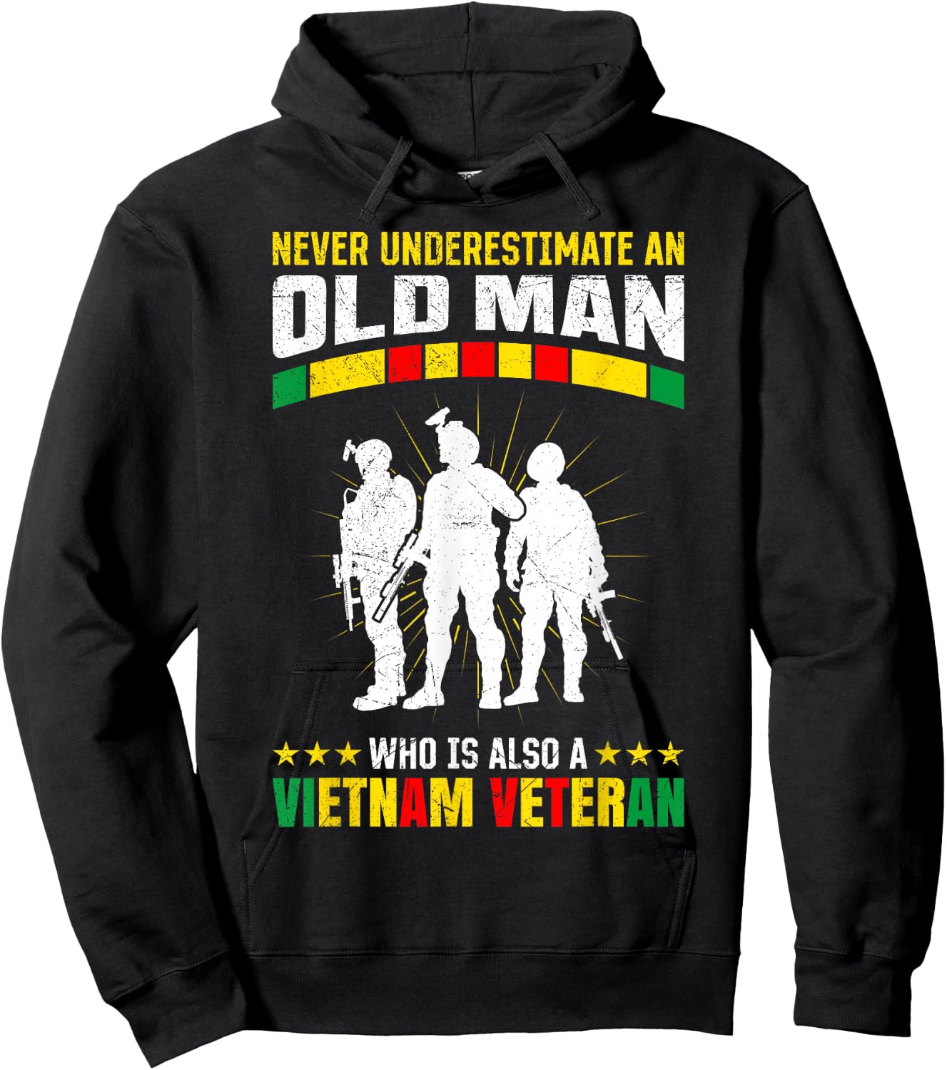 Vietnam Veteran Army Military Fan Memorial Day Veterans Hoodie - Hoodie | Black
