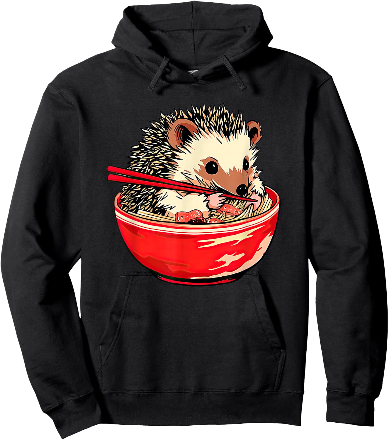 Hedgehog Ramen Funny Pet Japanese Food Hoodie - Hoodie | Black