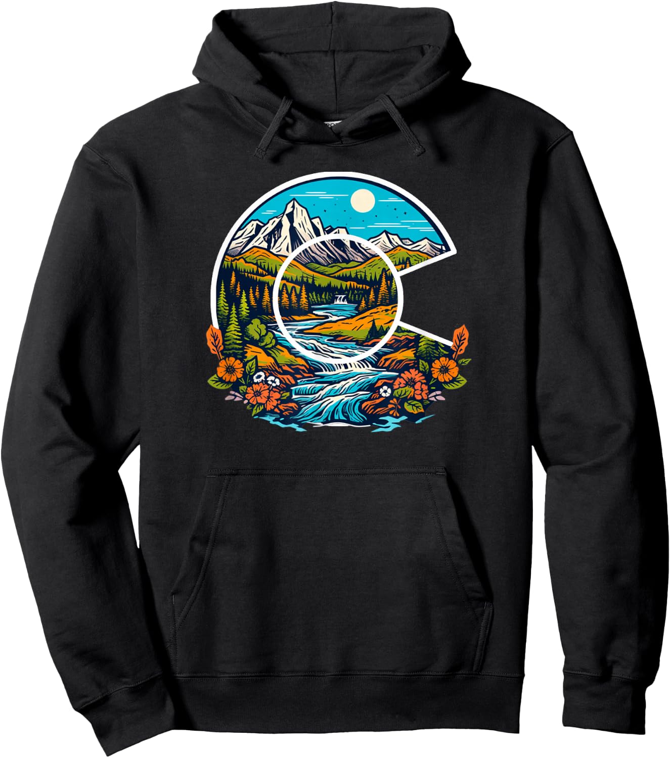 Colorado Outdoor Adventure Colorado Art Hoodie - Hoodie | Black