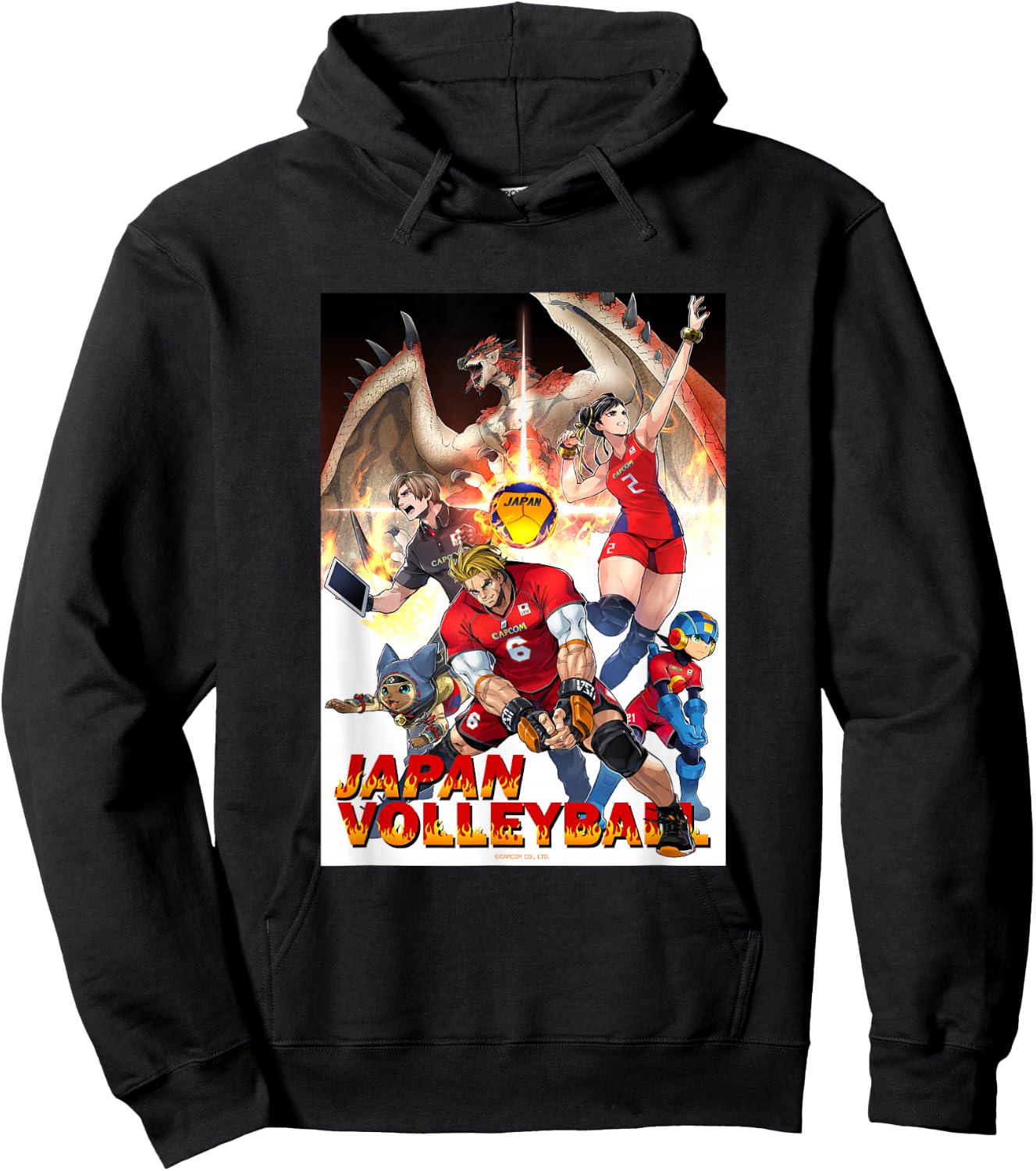 Japan National Volleyball Team x Capcom Collaboration Hoodie - Hoodie | Black