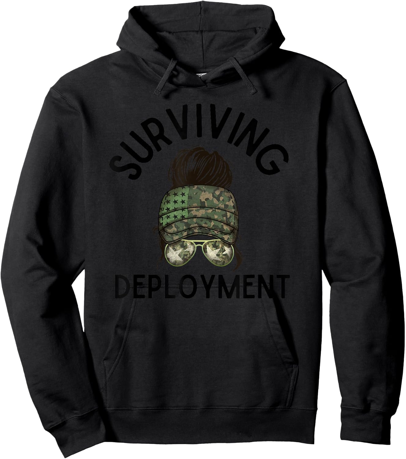 Surviving Deployment-Wife Deployment, Army Wife, Deployed Hoodie - Hoodie | Black