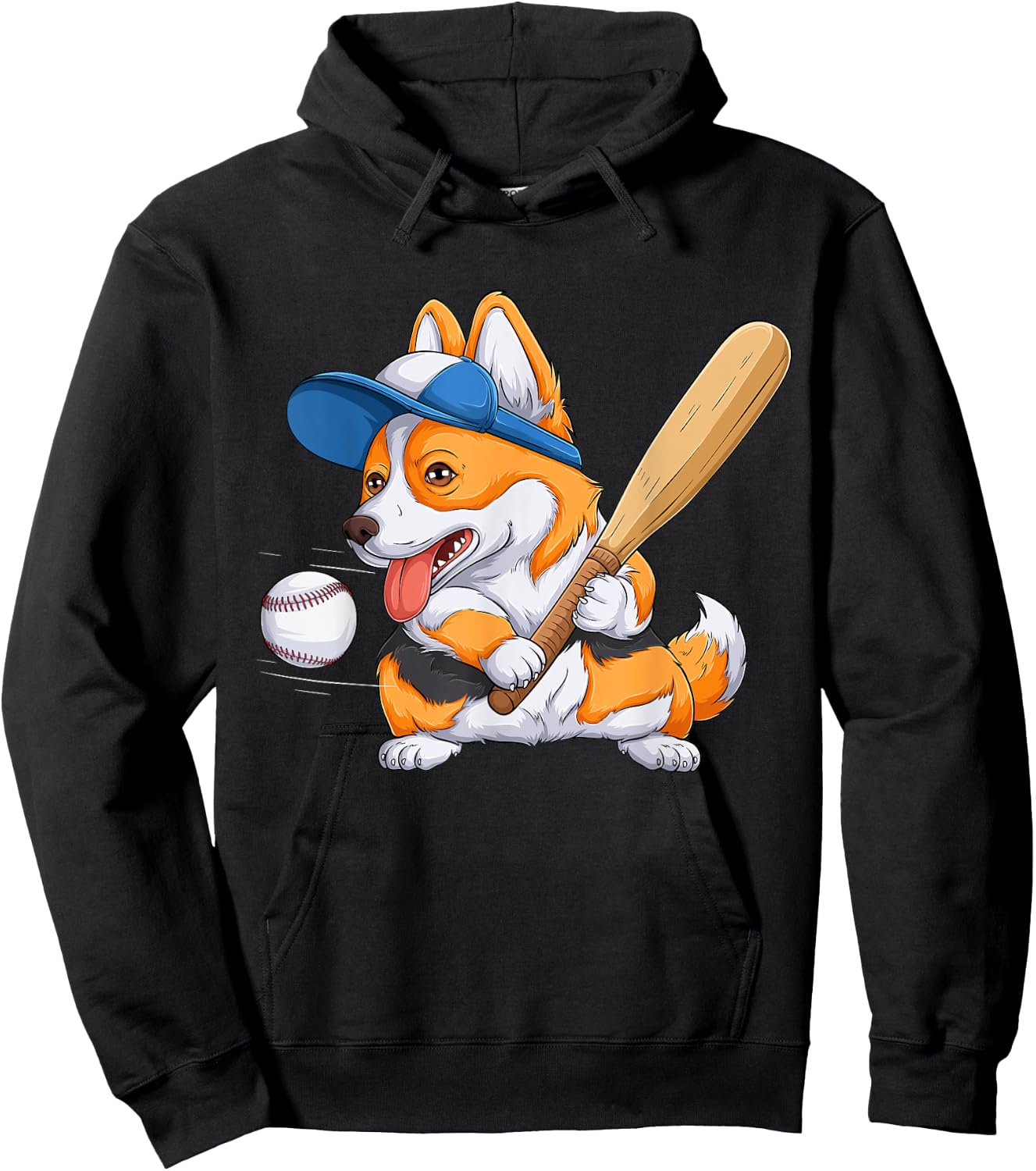 Corgi puppy Corgi baseball for Pet Lovers Women men Kids Hoodie - Hoodie | Black