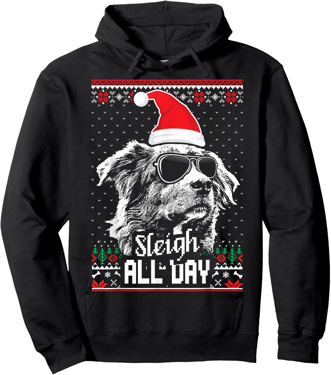 Sleigh all Day Funny Aussie Christmas Hoodie - Hoodie | Black