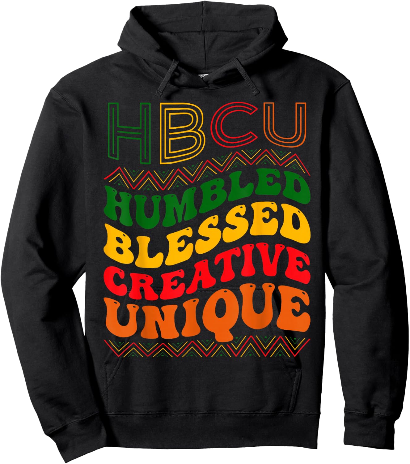 Retro Groovy Hbcu Humbled Blessed Creative Unique Hoodie - Hoodie | Black
