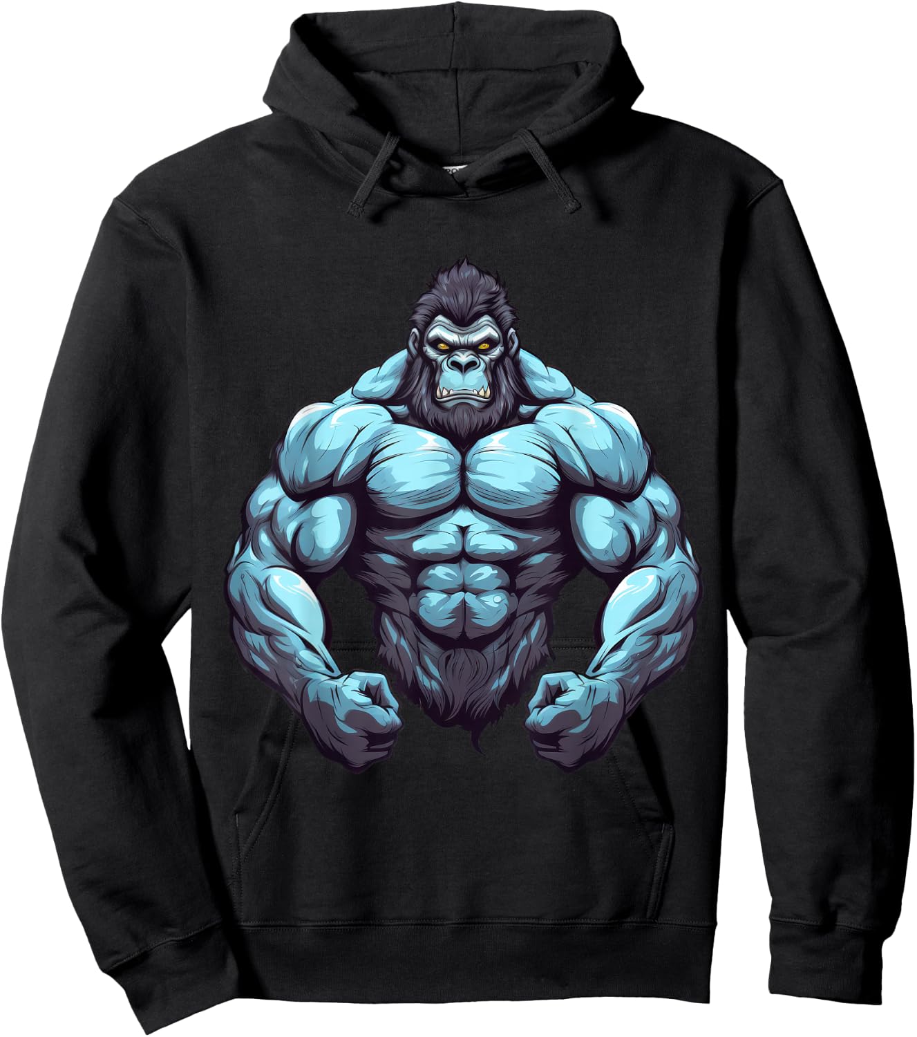Gorilla Bodybuilder Muscular Body Gym Fitness Weightlifting Hoodie - Hoodie | Black