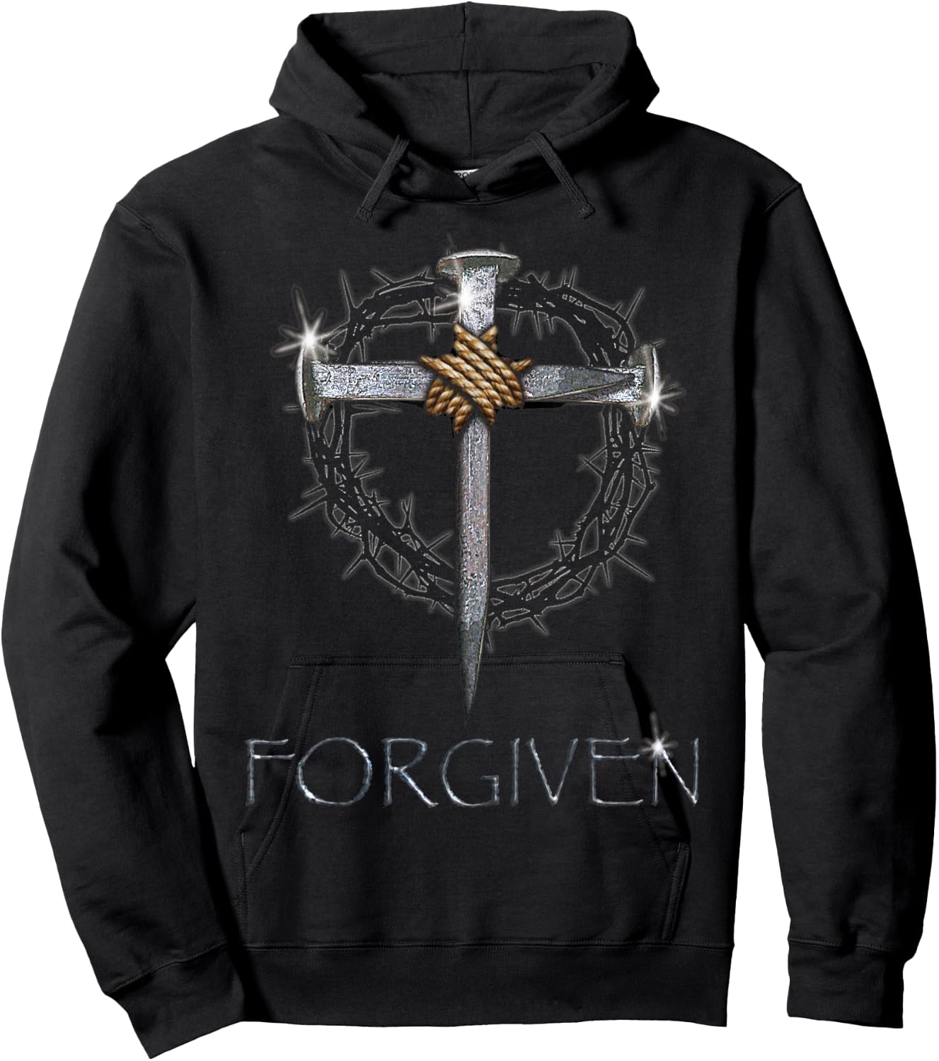 Forgiven - 3 nails + 1 cross = 4 given Hoodie - Hoodie | Black