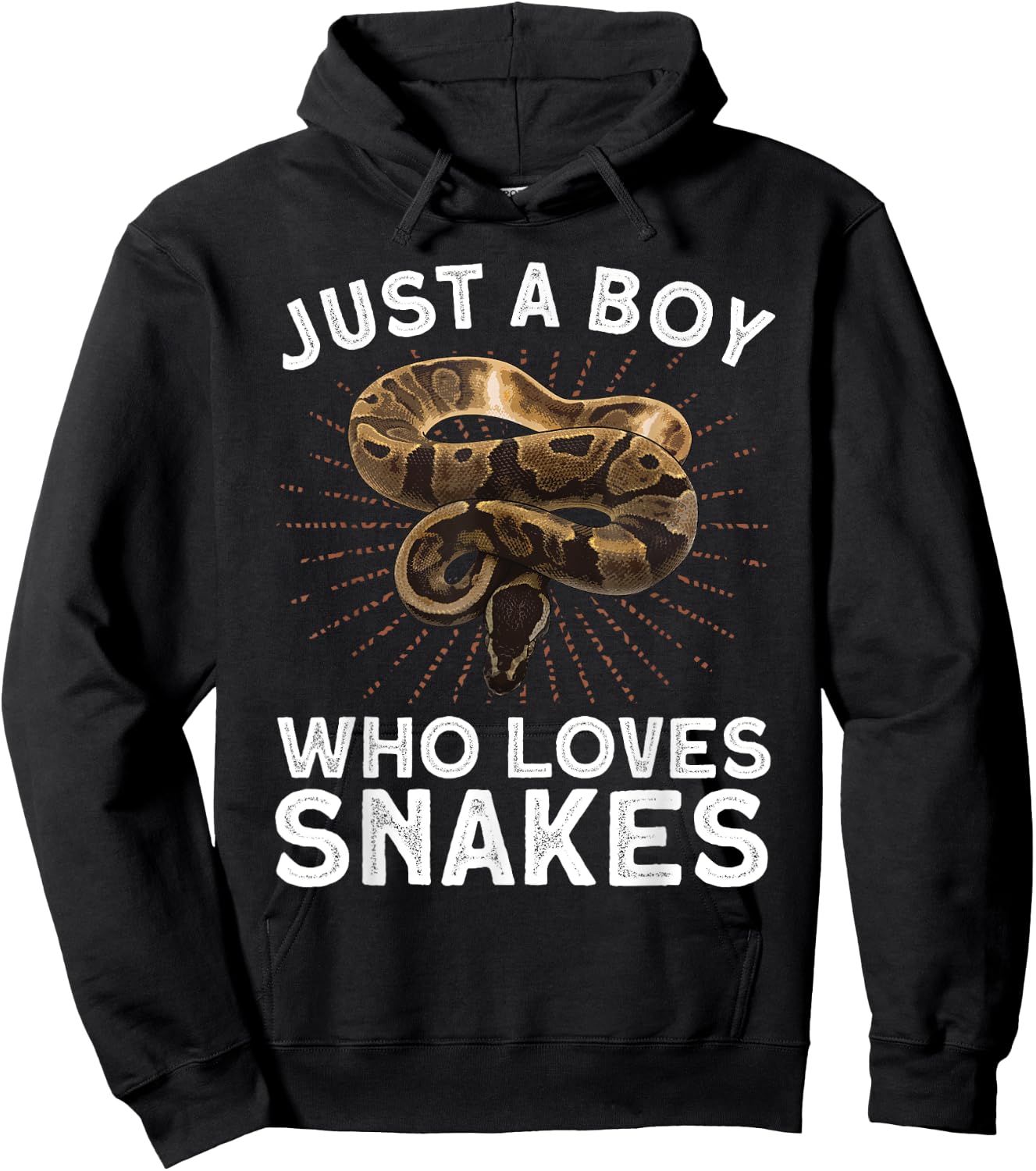 Funny Snake Art For Boys Kids Men Reptile Animal Snake Lover Hoodie - Hoodie | Black