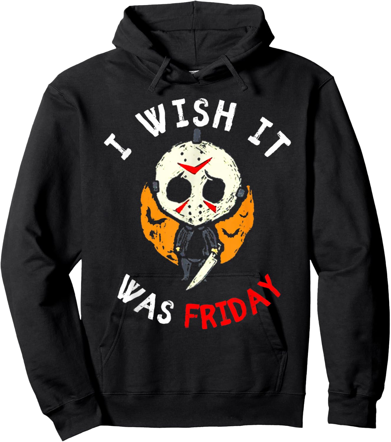 I Wish It was Friday Funny Scary Halloween Hoodie - Hoodie | Black