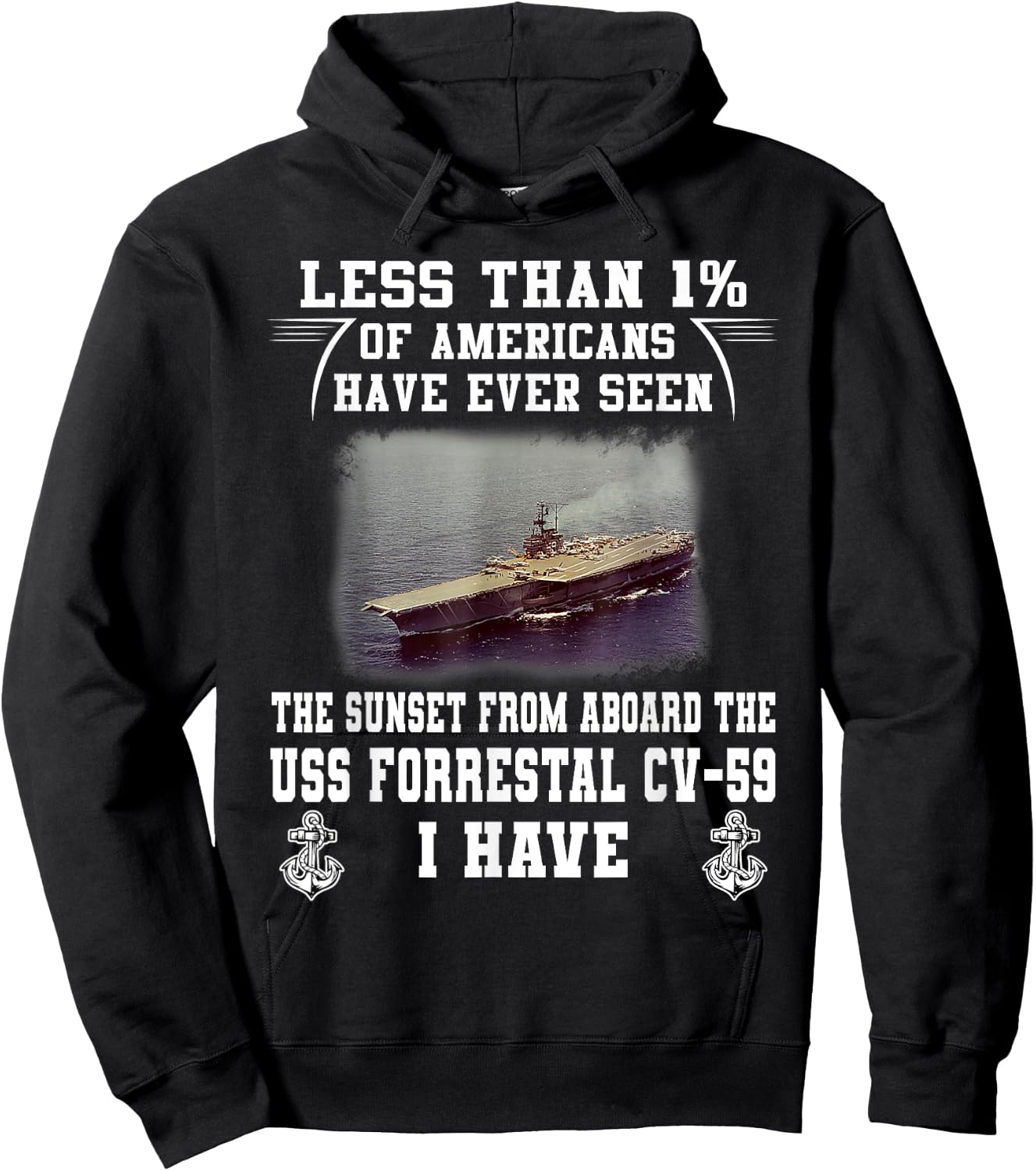USS Forrestal CV-59 Aircraft Carrier Hoodie - Hoodie | Black