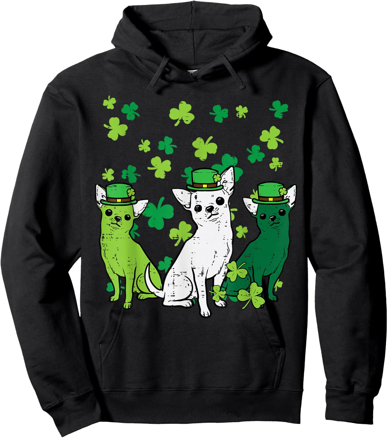 St Patricks Day Chihuahuas Dog Saint Paddys Men Women Kids Hoodie - Hoodie | Black