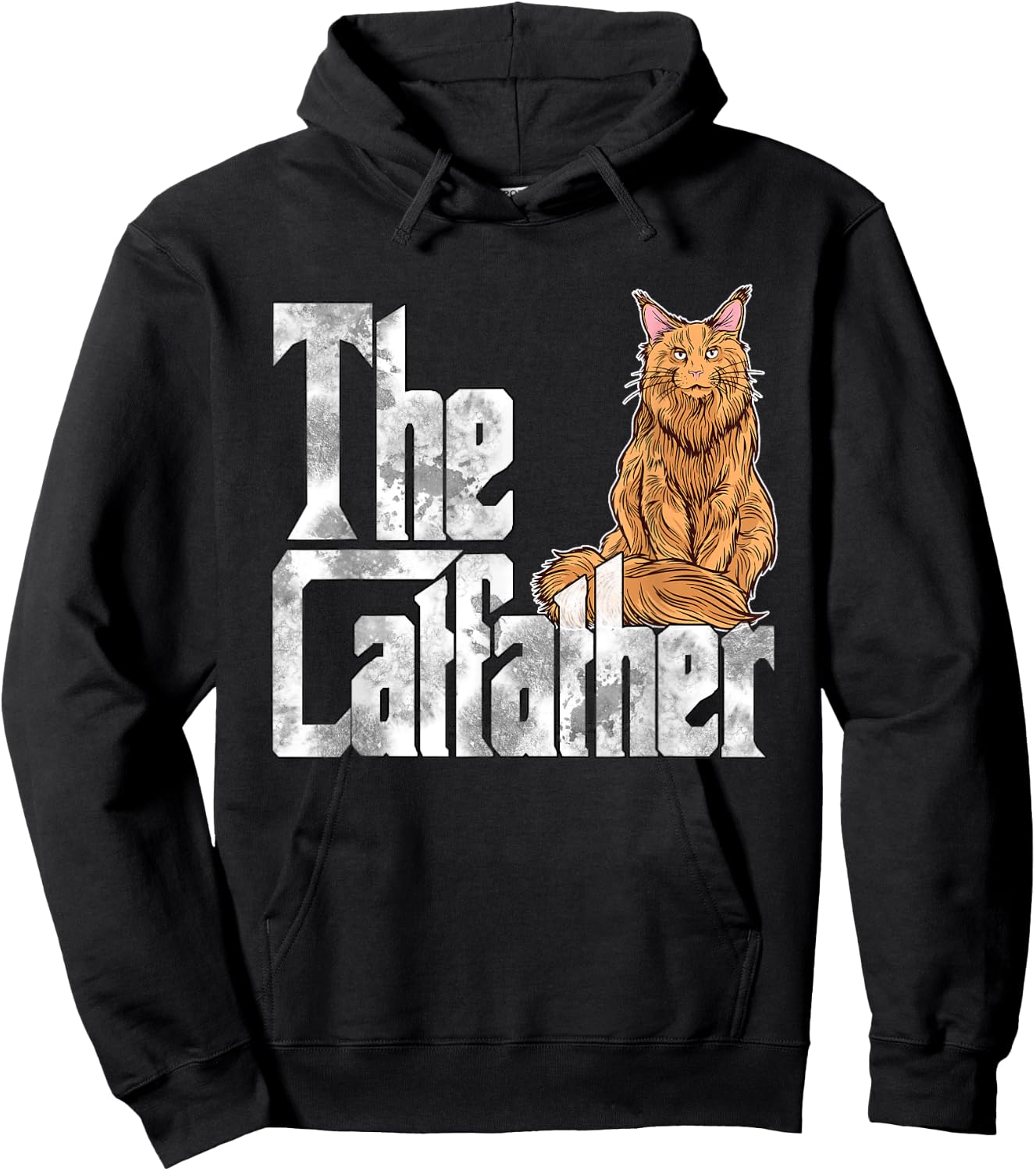 Cat Dad The Catfather Maine Coon Cat Father Kitty Daddy Women Hoodie - Hoodie | Black