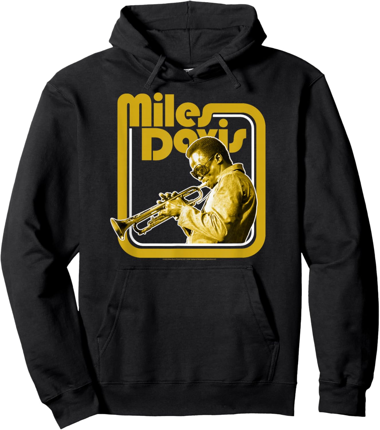 Miles Davis Retro Golden Trumpet Hoodie - Hoodie | Black