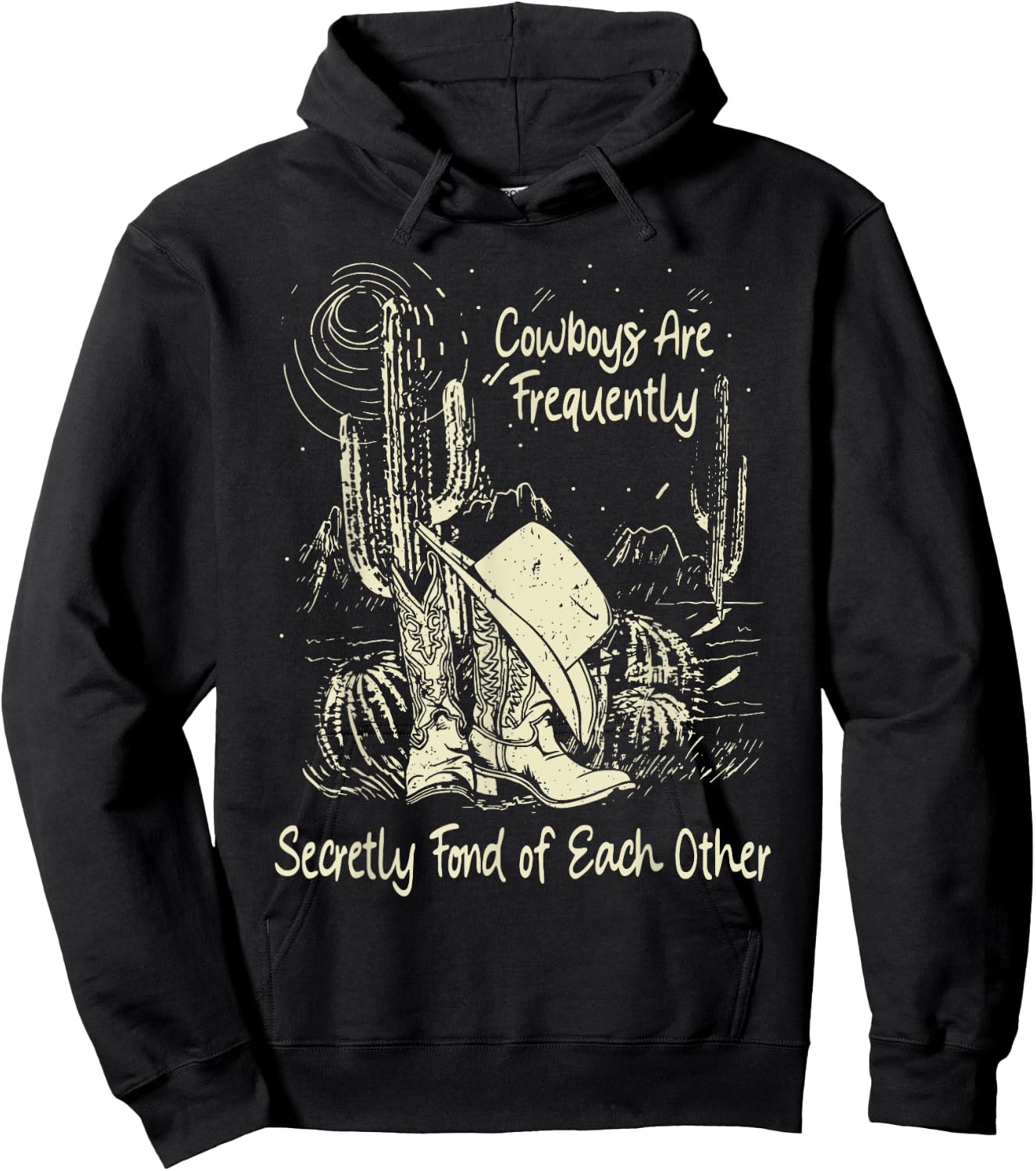 Cowboys Are Frequently, Secretly Fond Of Each Other Cowgirl Hoodie - Hoodie | Black