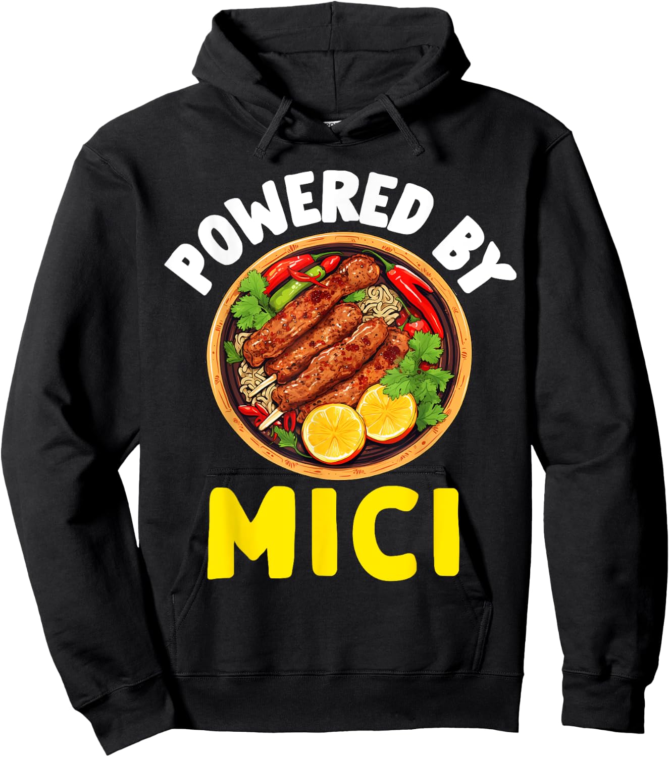 Romanian Food Mici Women Kids Romania Souvenir Pride Hoodie - Hoodie | Black