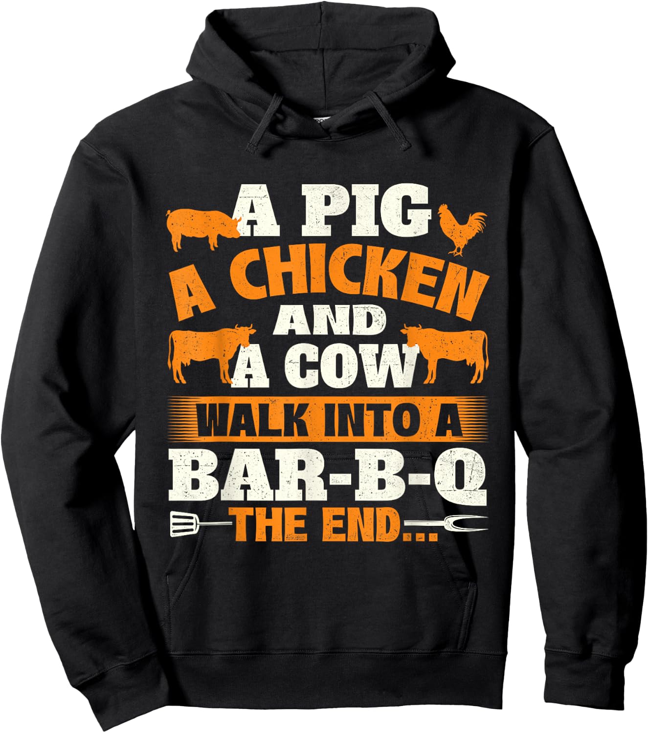 A Pig A Chicken And A Cow - Grilling BBQ Lover Barbecue Hoodie - Hoodie | Black