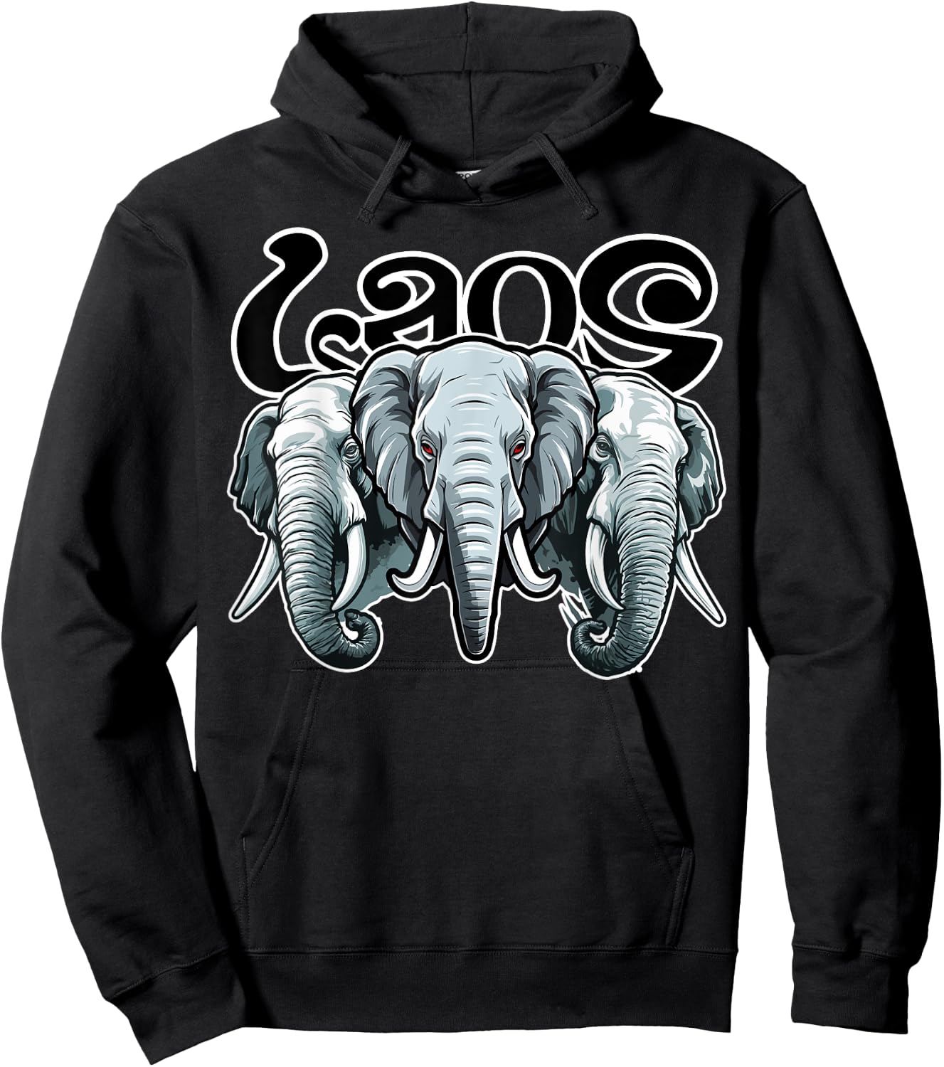 Lao Laos Three Headed Elephant South East Asian Hoodie - Hoodie | Black