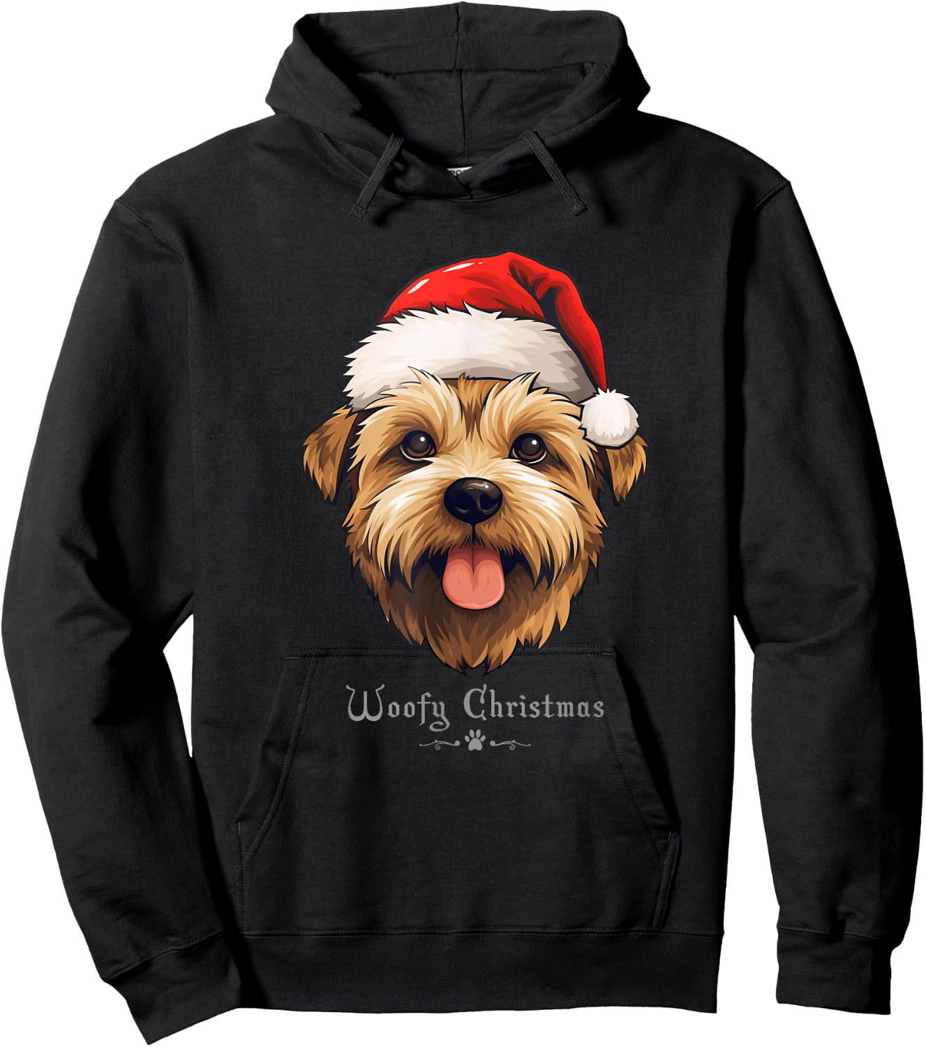 Norfolk Terrier Dog Funny Woofy Christmas Simple Design Hoodie - Hoodie | Black