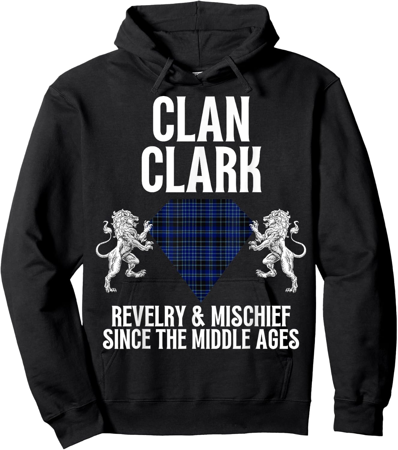 Clark Clan Scottish Name Coat Of Arms Tartan Family Party Hoodie - Hoodie | Black