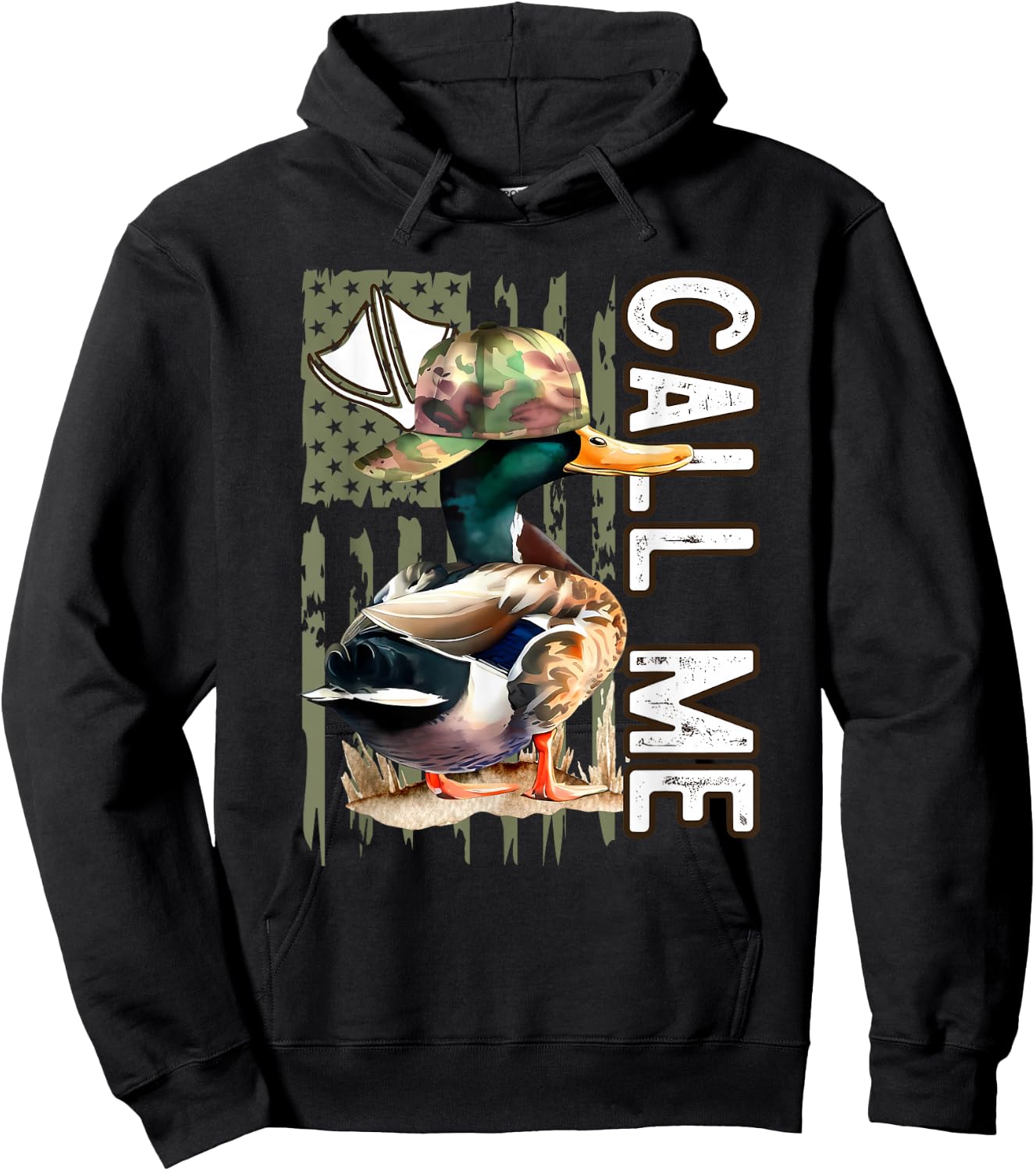 Call Me Mallard Duck Hunter Hunting Season Cute Duck Hunting Hoodie - Hoodie | Black