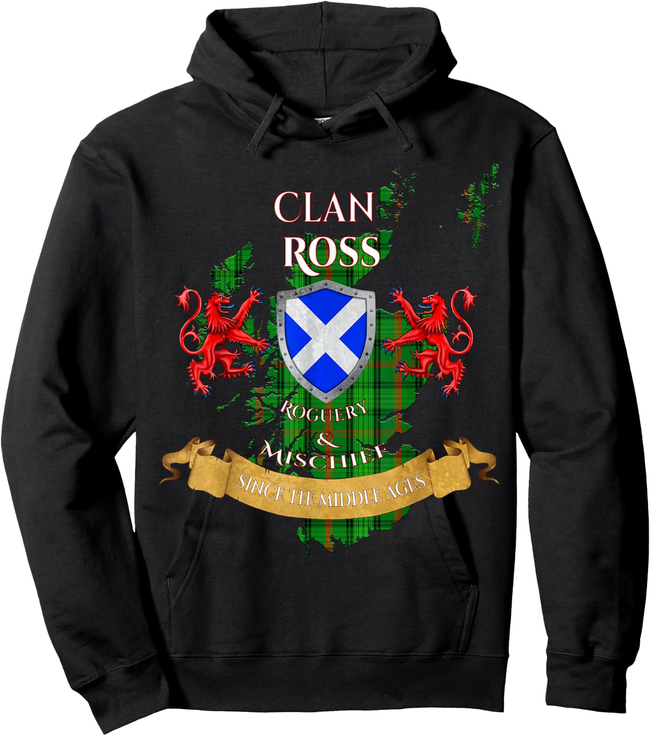 Ross Scottish Family Clan Middle Ages Mischief Hoodie - Hoodie | Black