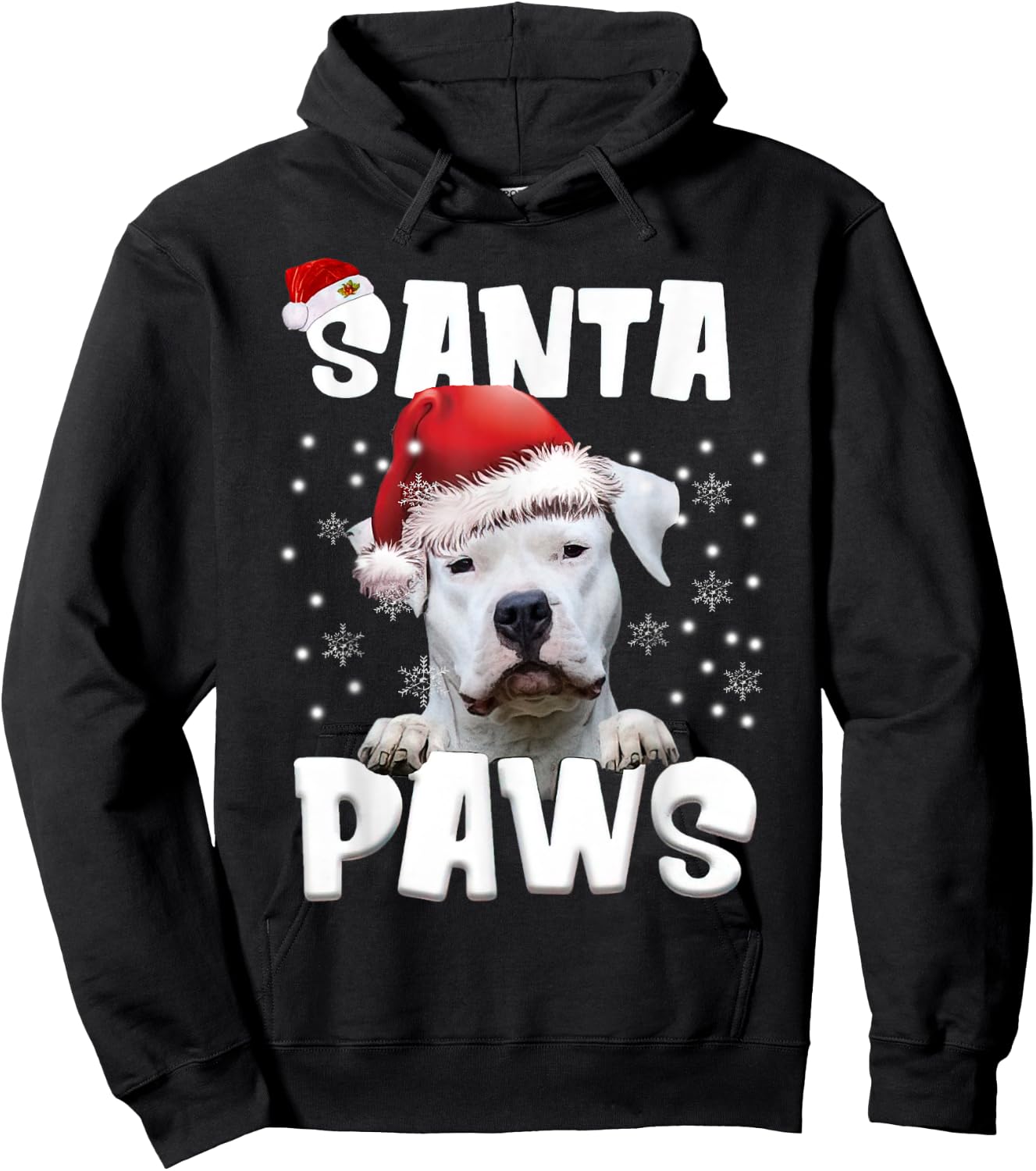 Funny Dogo Argentino Christmas Lights Tree Dog Lover Xmas Hoodie - Hoodie | Black