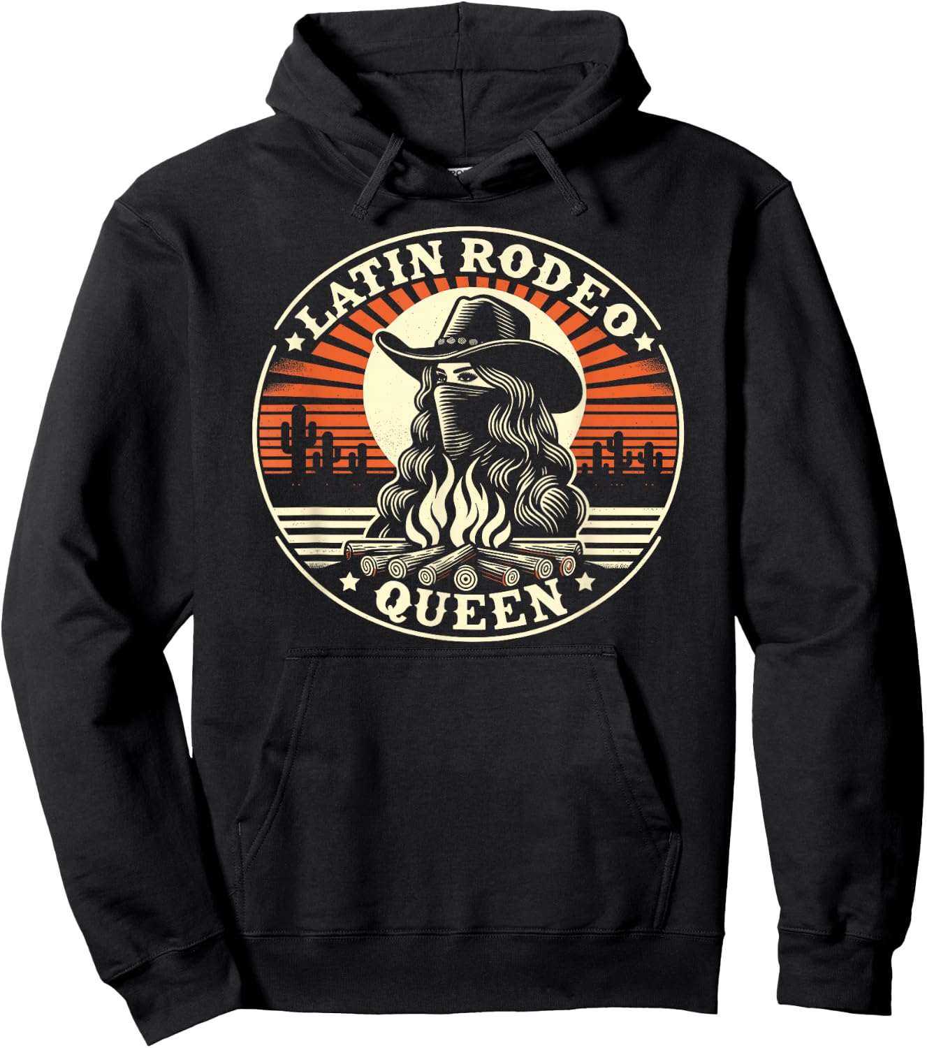 Latin Rodeo Queen, Mexican Latina Cowgirl Hoodie - Hoodie | Black
