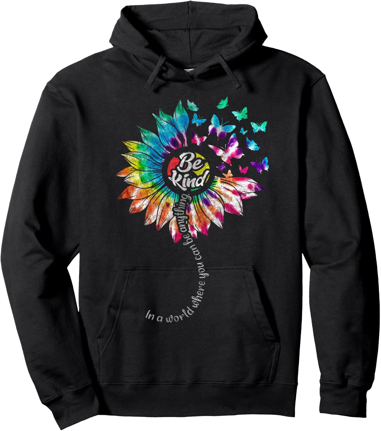 In World Where You Can Be Anything Be Kind Autism Awareness Hoodie - Hoodie | Black