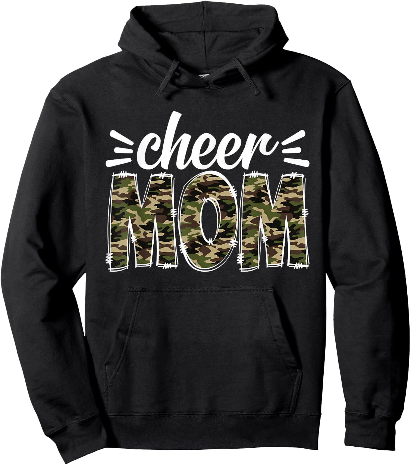 Cheer Mom Camouflage Cheer Crew Cheerleader Mother's Day Hoodie - Hoodie | Black