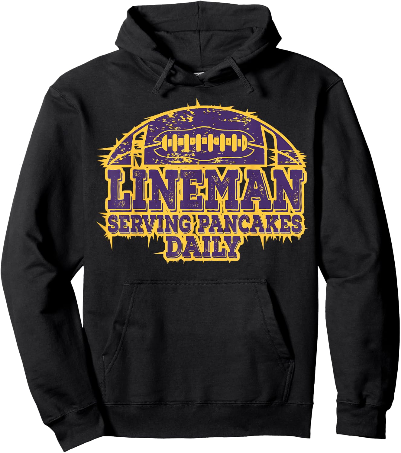 purple football pancake for purple and golds , Black Hoodie - Hoodie | Black