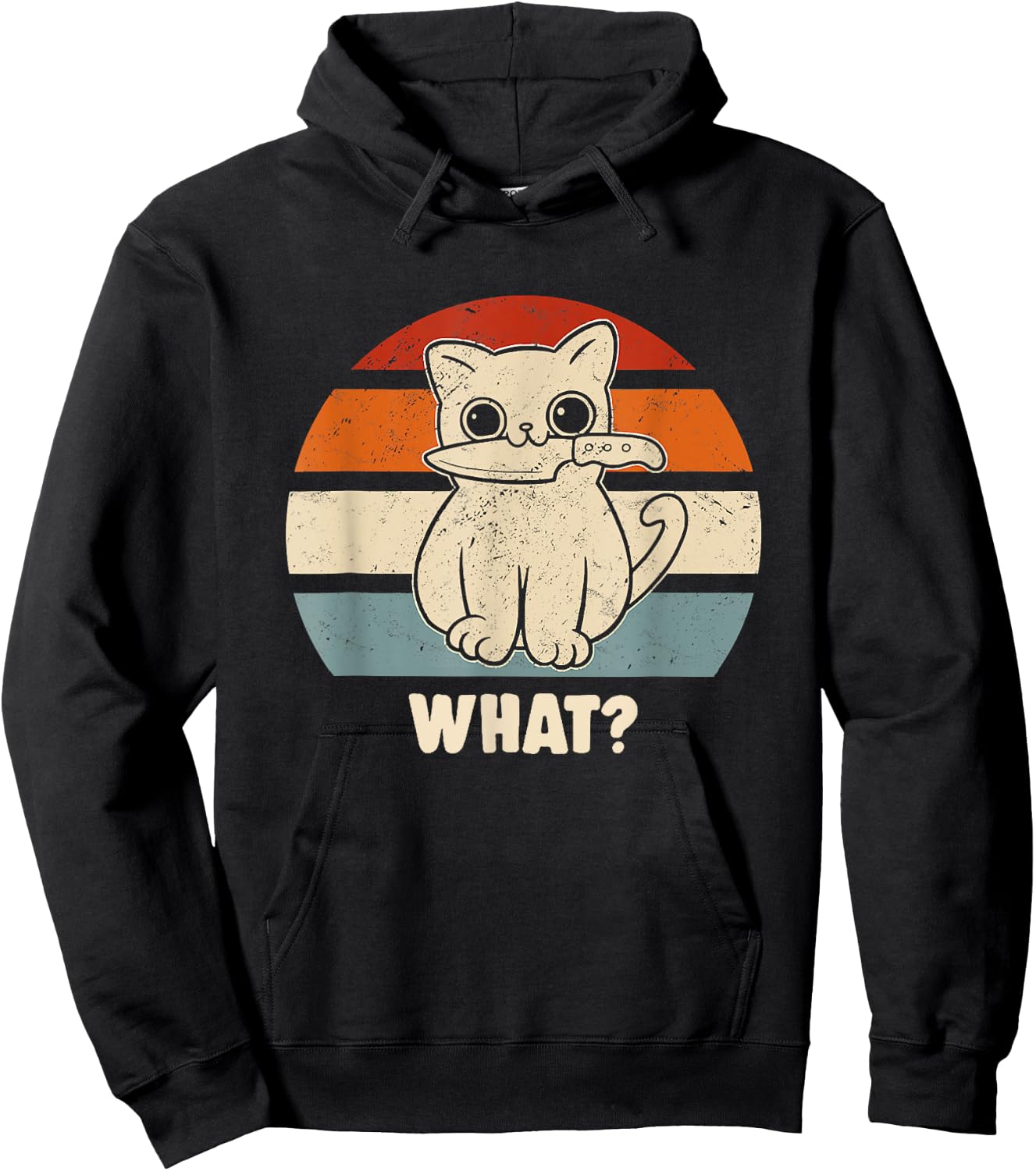 Retro What Cat Knife Meow Kitty Funny Cats Mom And Cat Dad Women Hoodie - Hoodie | Black