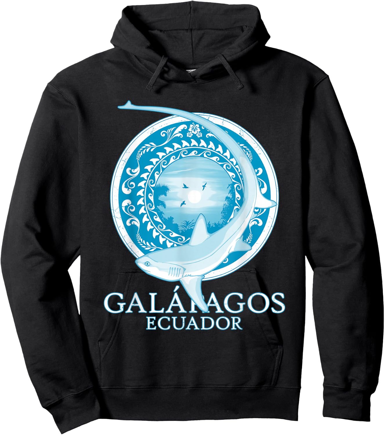 Galapagos Islands Ecuador Thresher Shark Hoodie - Hoodie | Black