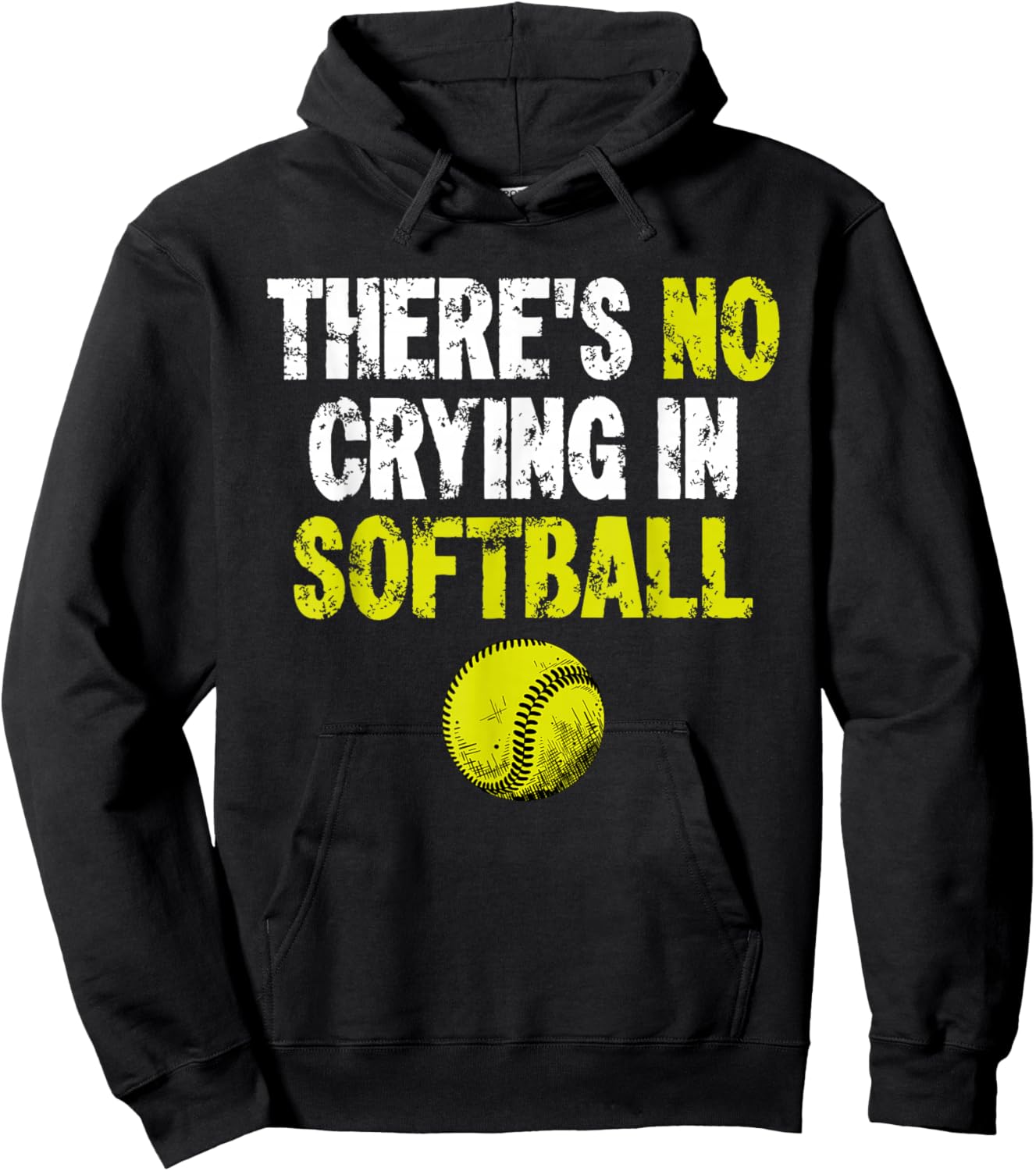 There's No Crying In Softball Funny School Softball Lover Hoodie - Hoodie | Black