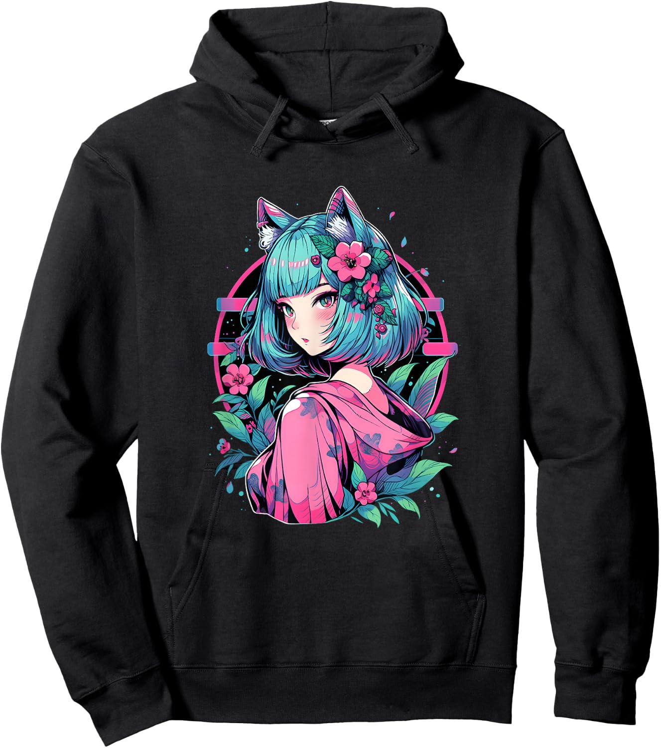 Anime Girl Anime Otaku Japanese Aesthetic Hoodie - Hoodie | Black