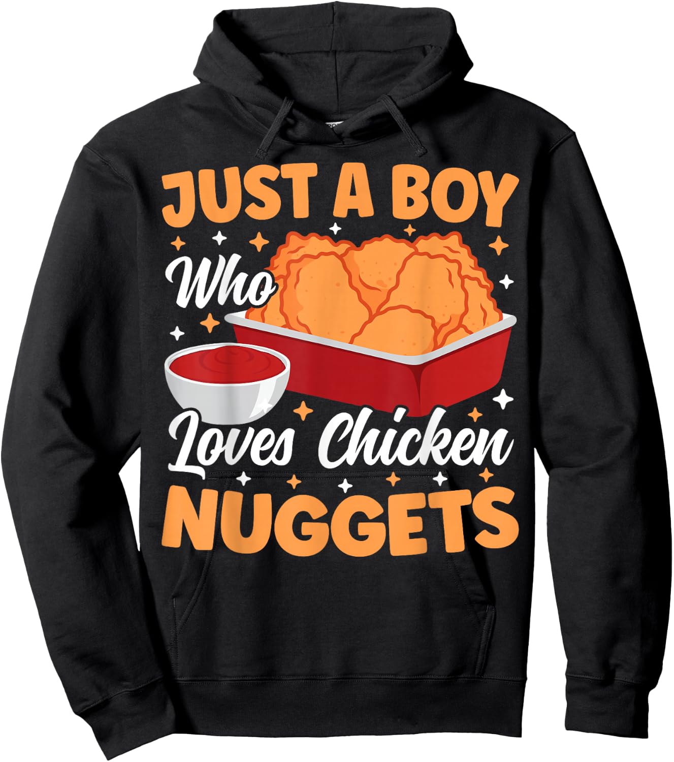 Just A Boy Who Loves Chicken Nuggets Funny Chicken Nuggets Hoodie - Hoodie | Black