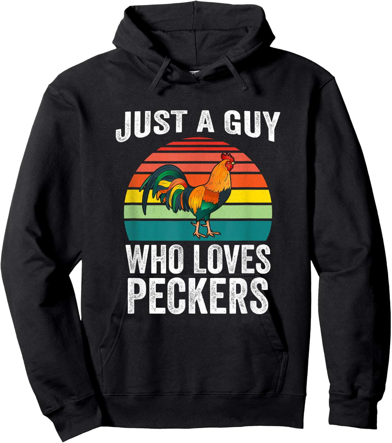 Just A Guy Who Loves Peckers Funny Chicken Poultry Farmer Hoodie - Hoodie | Black