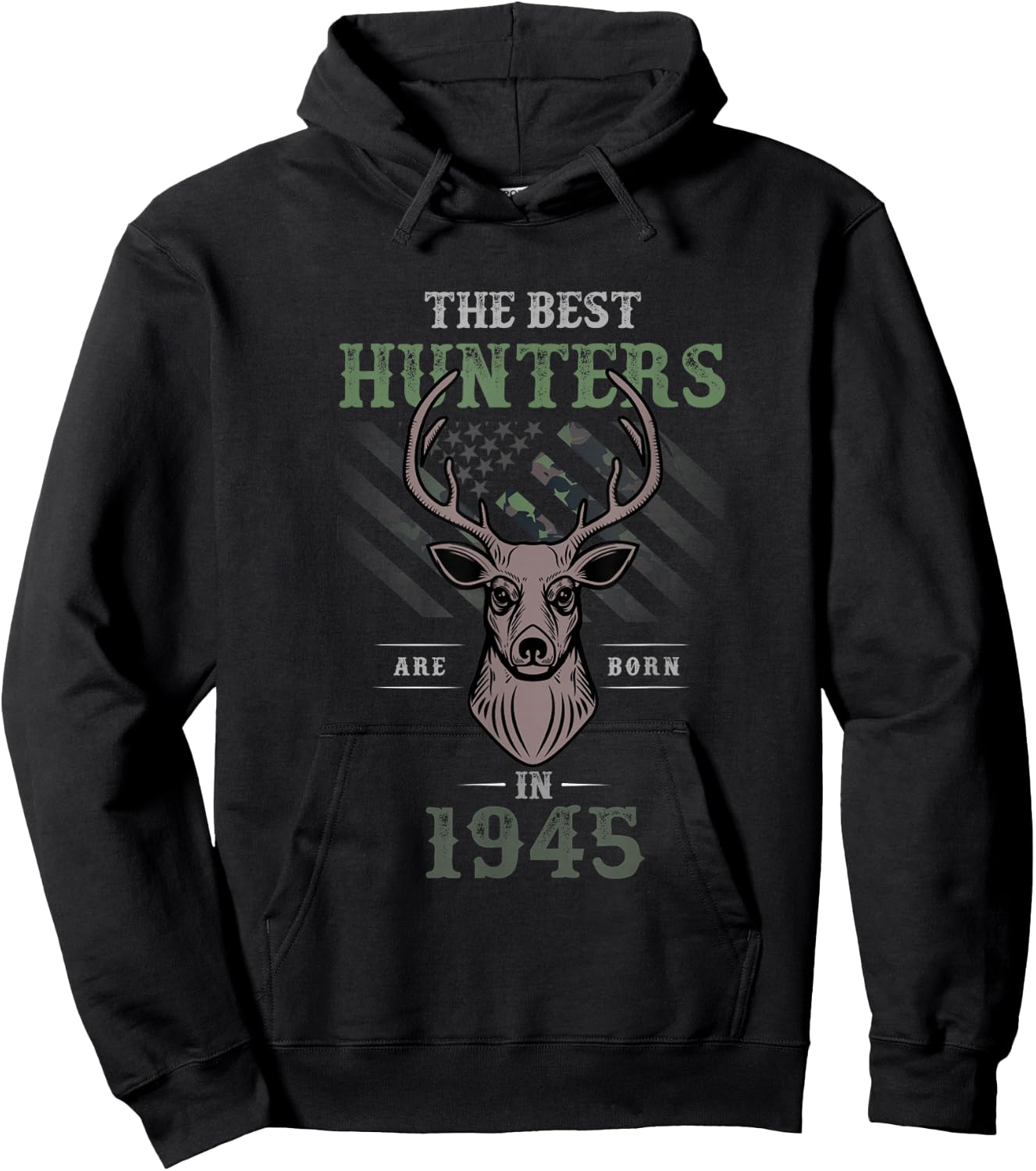 The Best Hunters are Born in 1945 for Birthday Hoodie - Hoodie | Black