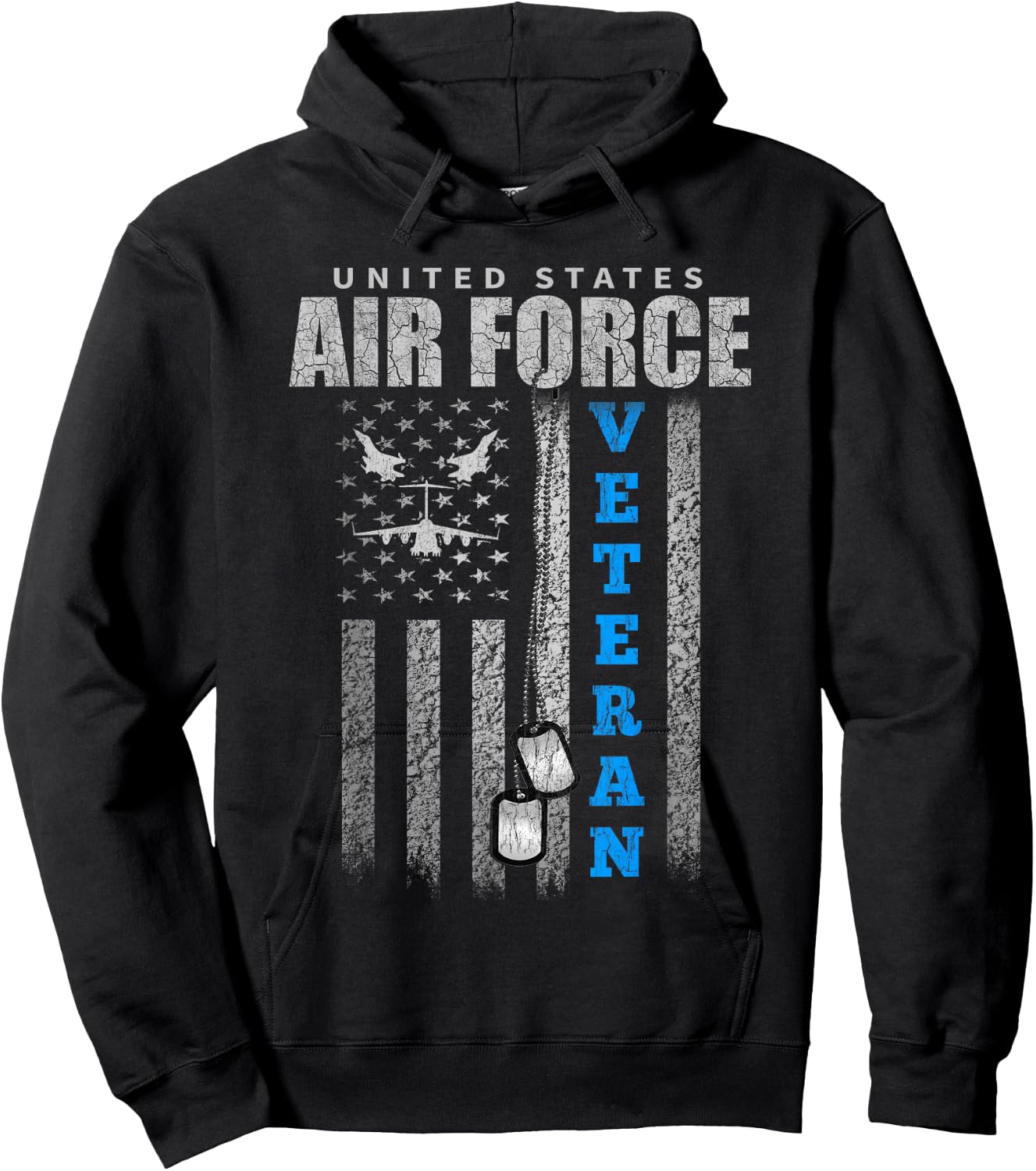 Veteran of The US Air Force USA Flag Veterans Hoodie - Hoodie | Black