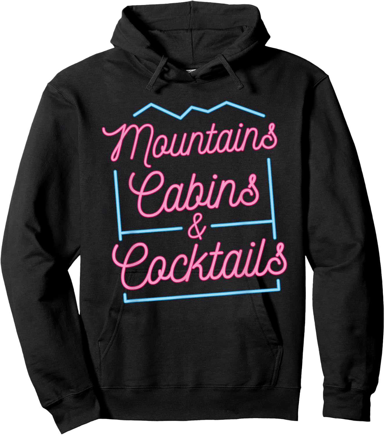 Mountains Cabins Cocktails Ski trip Bachelorette Girls Match Hoodie - Hoodie | Black