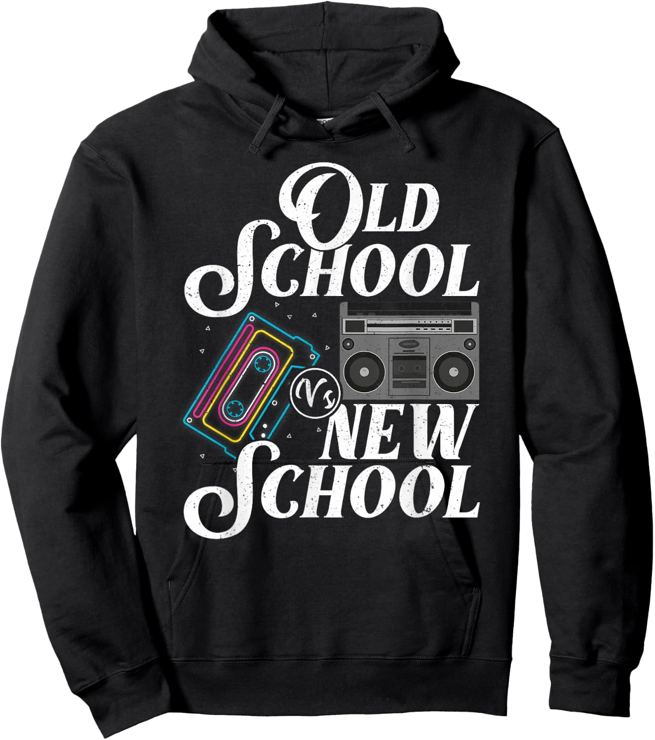 Old school vs new school old school against new school Hoodie - Hoodie | Black