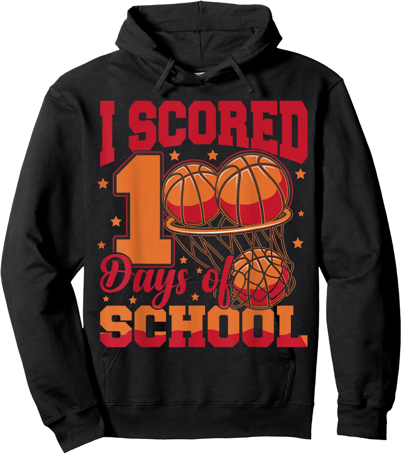 Basketball 100th Day Of School 100 Days Of School Hoodie - Hoodie | Black
